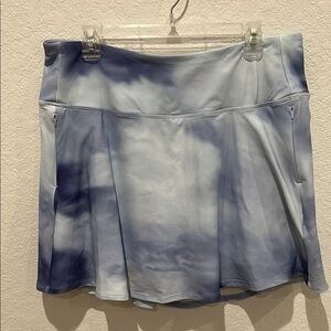 CALIA Gray and Blue Pleated Skater Mini Skirt